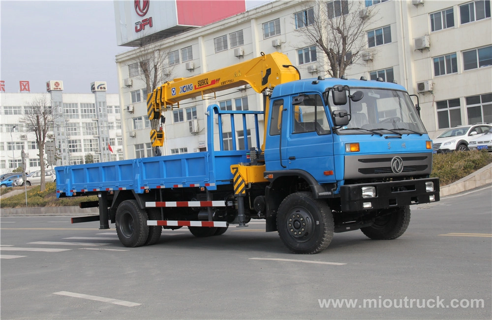 Tianjin Dongfeng 4X2 chassis 4 telescopics boom trucks mounted crane UNIC for sale China suppliers