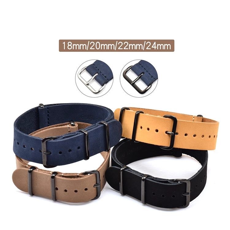 18mm 20mm 22mm 24mm Bracelet de montre en cuir une pièce