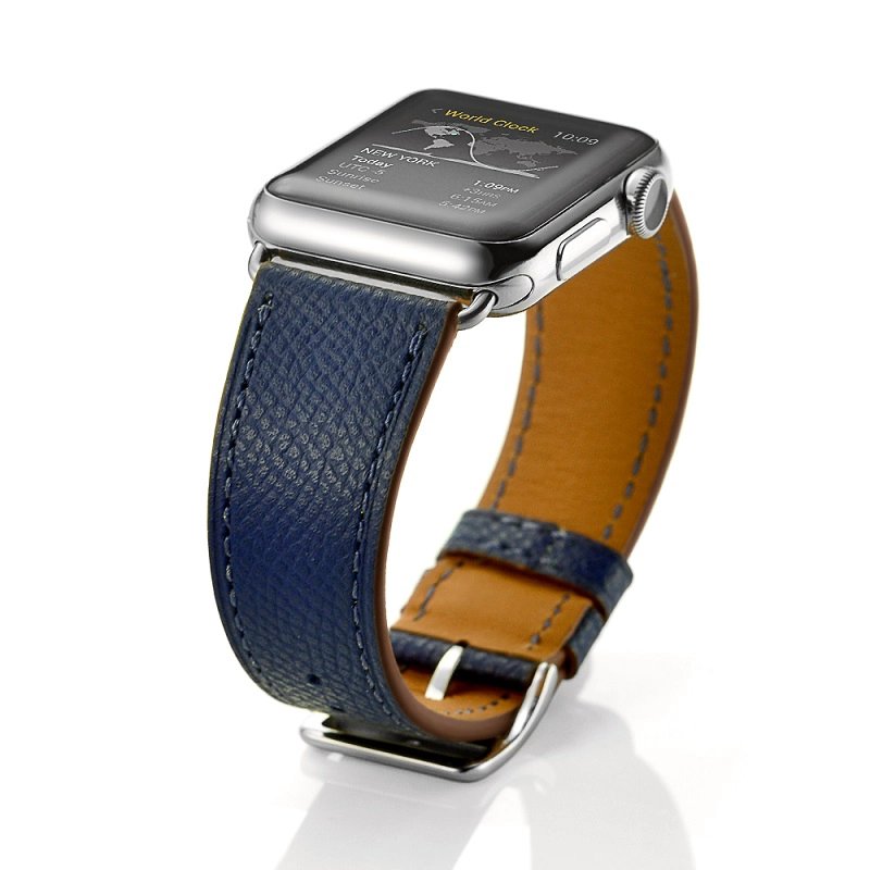 Pasek do zegarka Apple Watch ze skórzaną opaską i zapięciem ze stali nierdzewnej