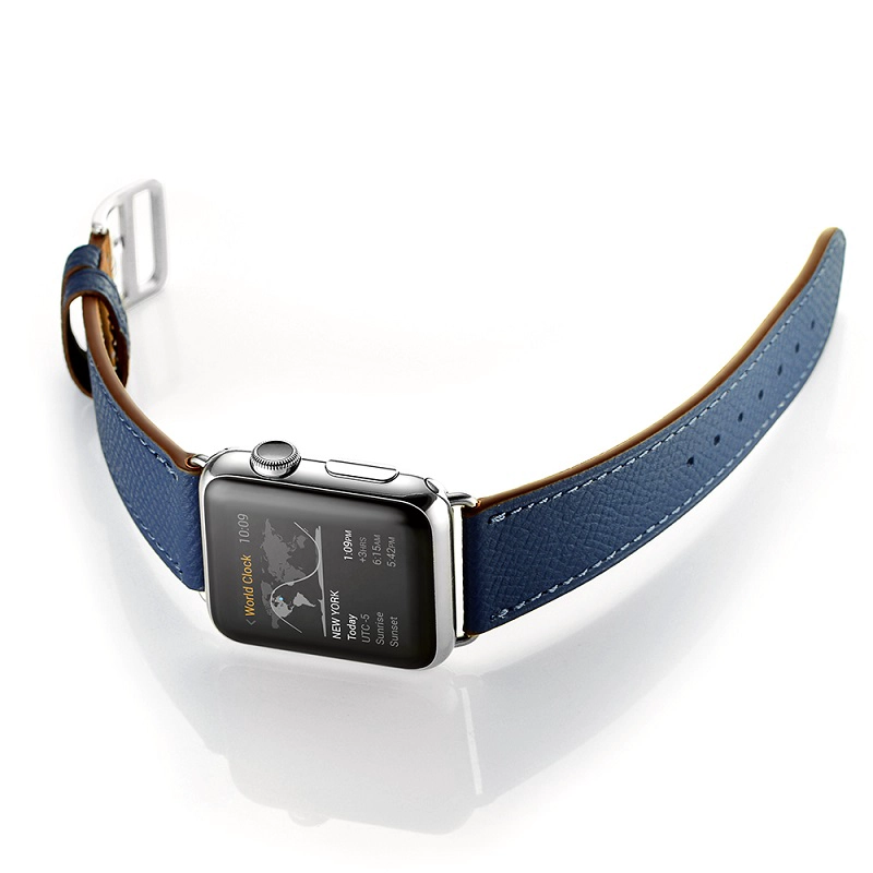 Pasek do zegarka Apple Watch ze skórzaną opaską i zapięciem ze stali nierdzewnej