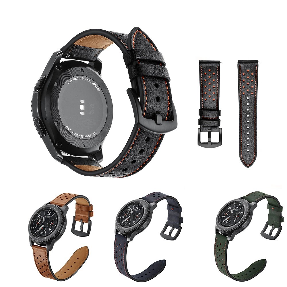 Compra a granel Samsung Gear S3 bandas de cuero pulsera de repuesto hebilla