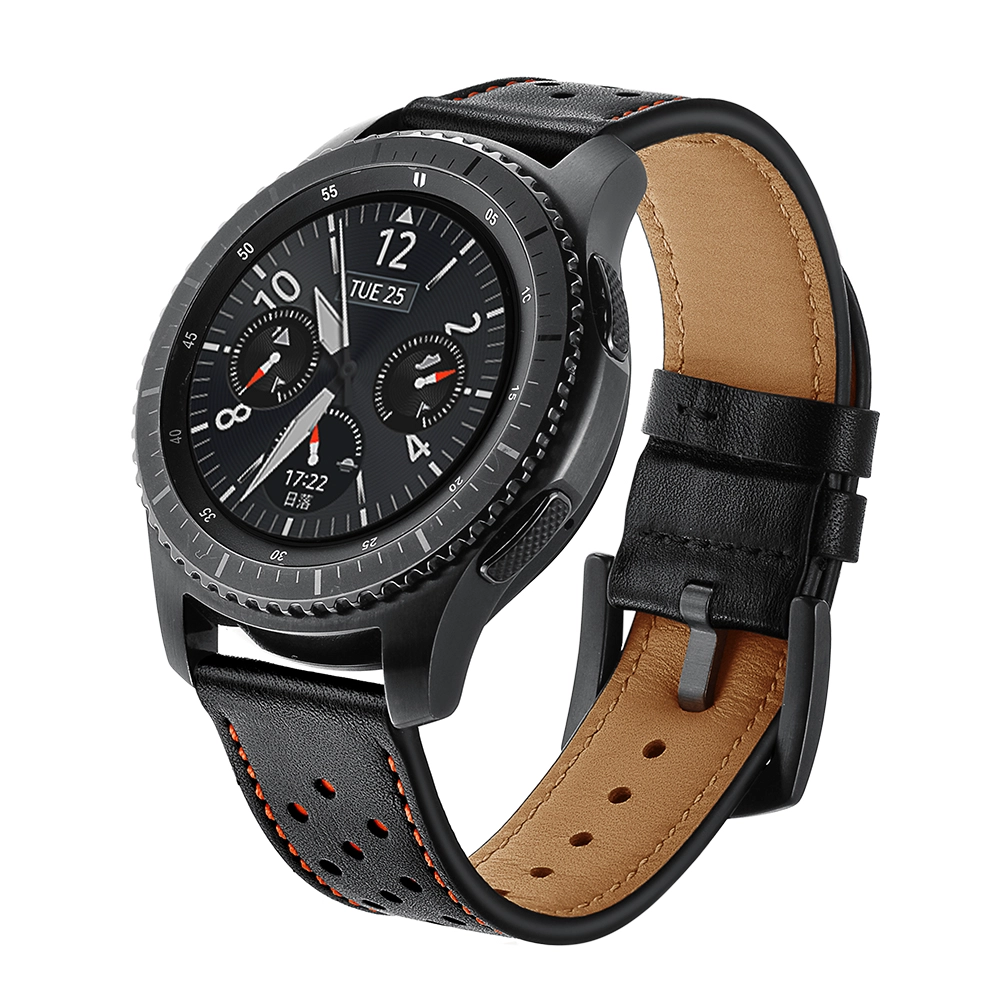 Compra a granel Samsung Gear S3 bandas de cuero pulsera de repuesto hebilla