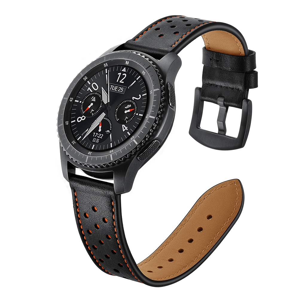 Compra a granel Samsung Gear S3 bandas de cuero pulsera de repuesto hebilla