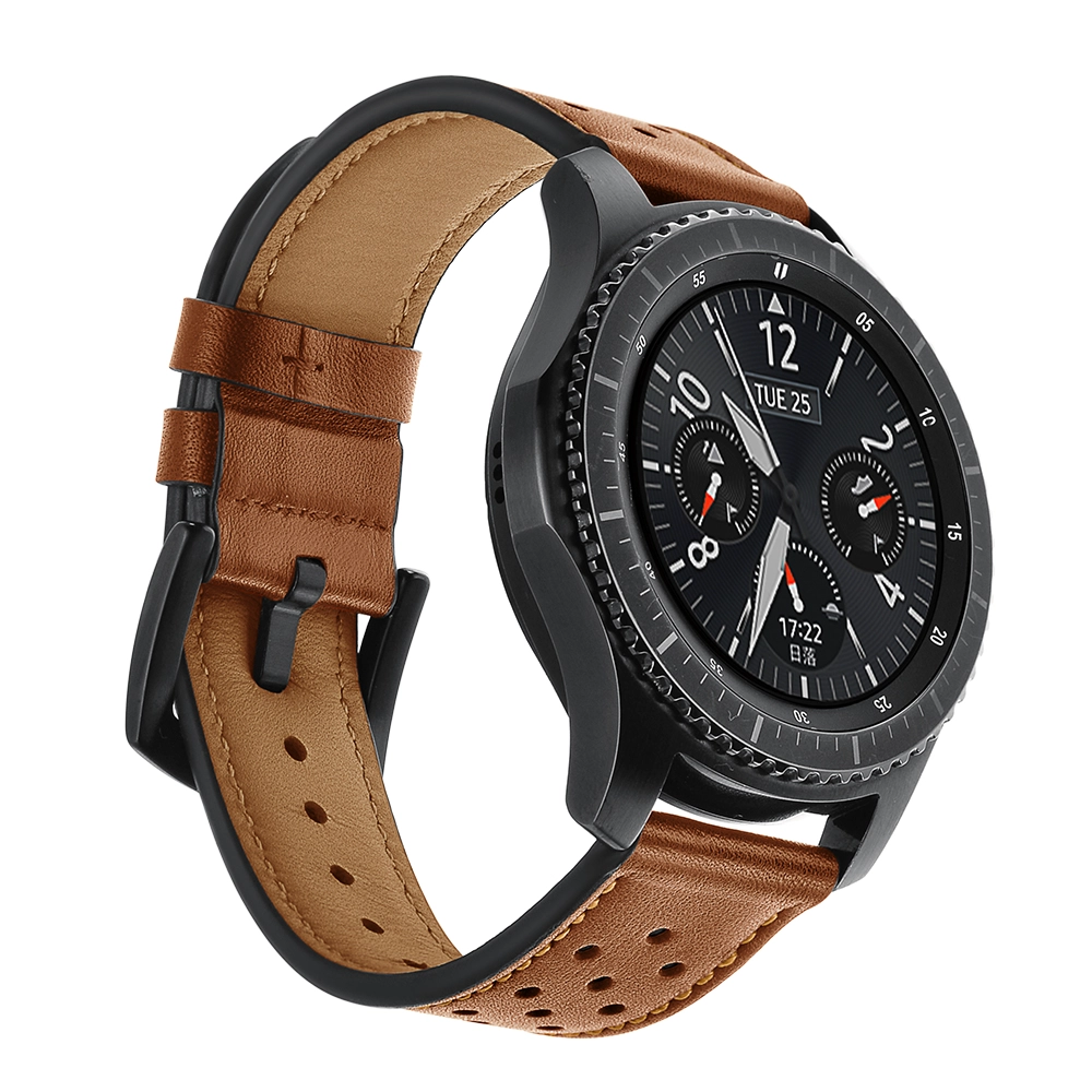 Compra a granel Samsung Gear S3 bandas de cuero pulsera de repuesto hebilla