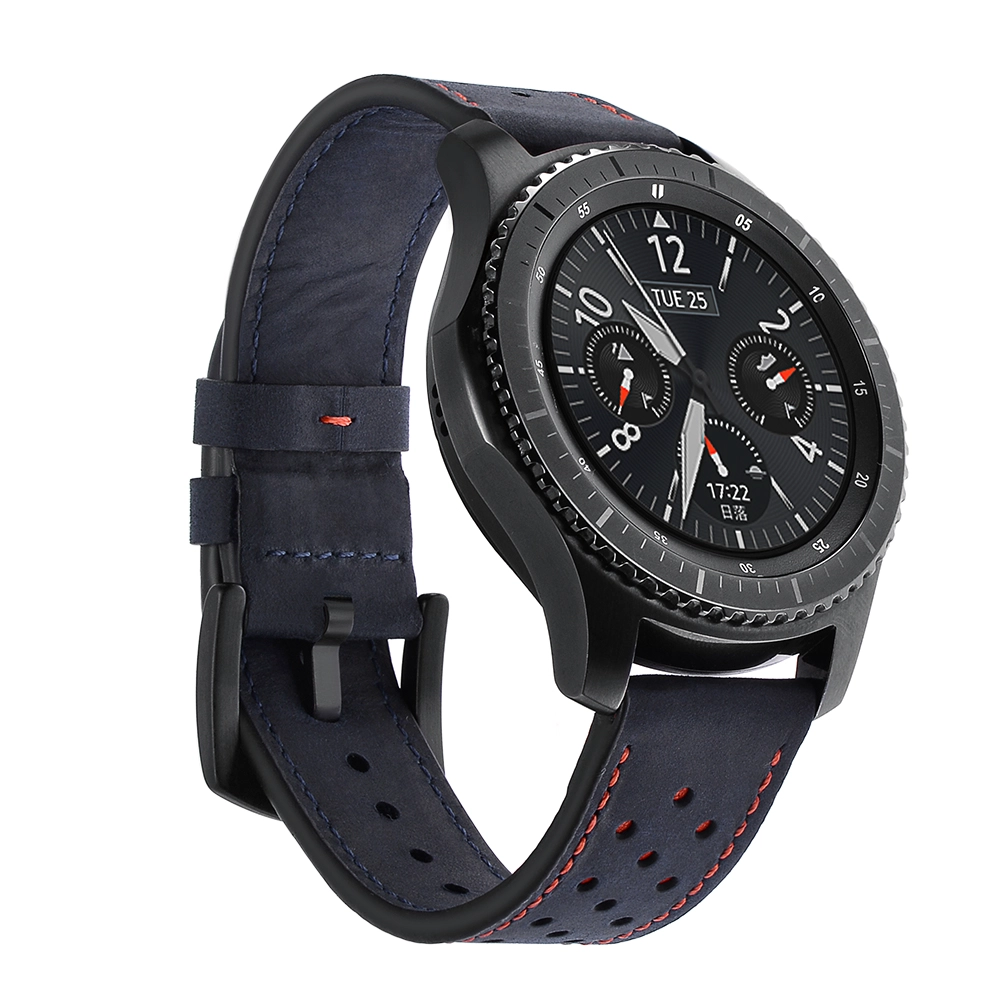 Compra a granel Samsung Gear S3 bandas de cuero pulsera de repuesto hebilla