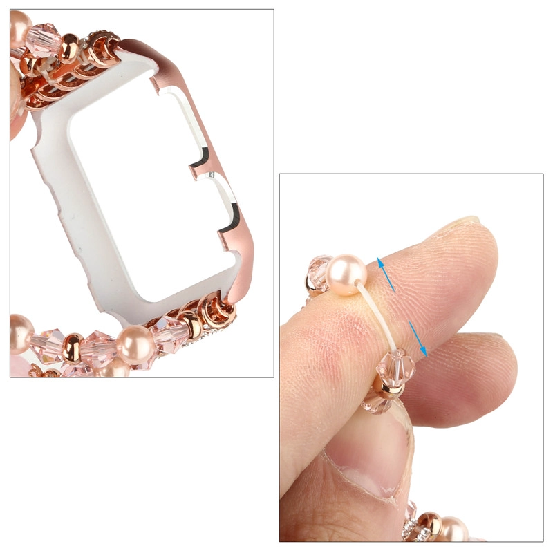 CBAW01 반짝 이는 라인 석 메탈 iWatch 케이스와 럭셔리 애플 시계 팔찌