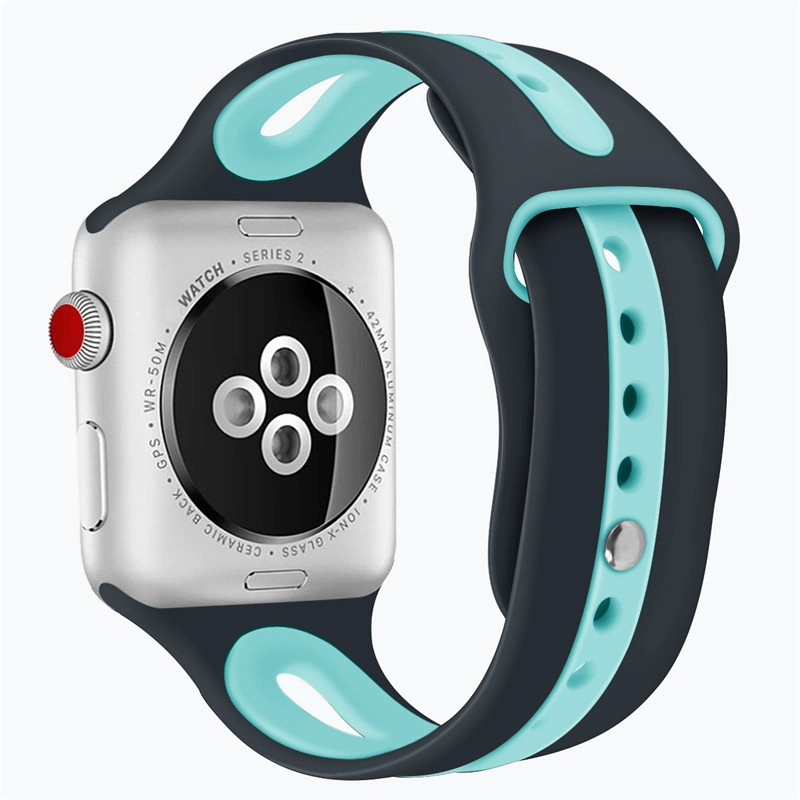 CBAW04 Apple Watch banda de repuesto de silicona suave de color dual