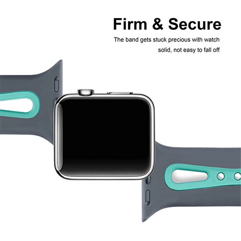 CBAW04 Apple Watch banda de repuesto de silicona suave de color dual