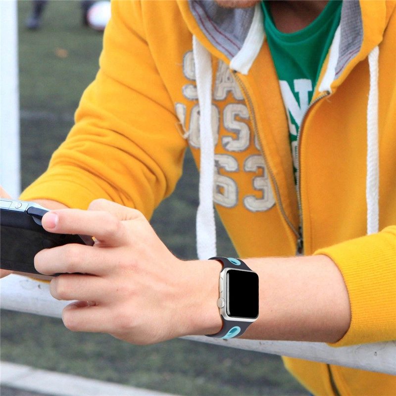 CBAW04 Apple Watch banda de repuesto de silicona suave de color dual