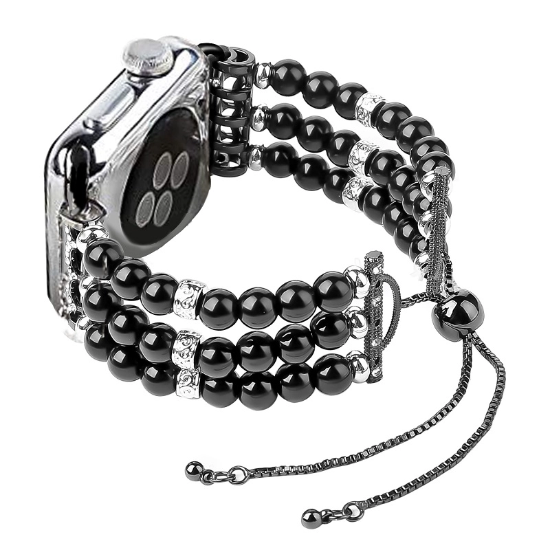 Pulsera CBAW08 hecha a mano de cuentas de perlas de imitación con colgante y borla