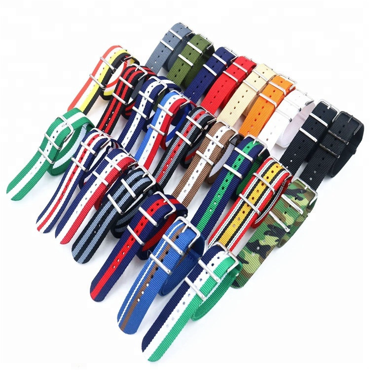 CBAW09 Muilt-color Luxury Striped Nylon Nato correa de reloj