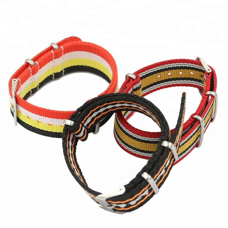 CBAW09 Muilt-color Luxury Striped Nylon Nato correa de reloj