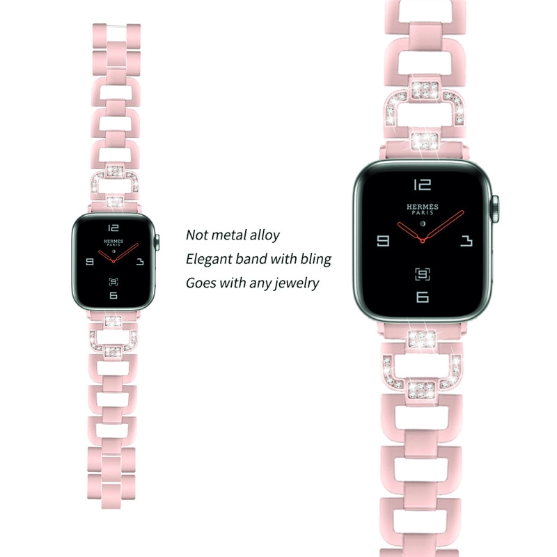 CBAW20 Trendybay Bling Diamond Rhinestone correa de pulsera de metal para iWatch