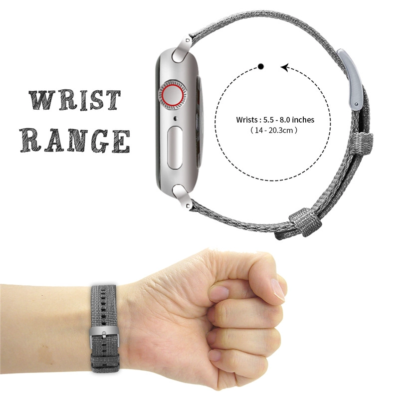 CBAW9401 Bracelet de remplacement en toile de nylon tissé Trendybay pour Apple Watch