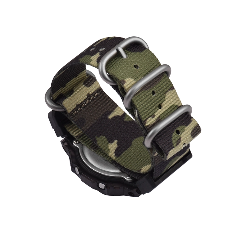 CBCS01-YC Premium Woven Camo Camouflage Nylon Watch Strap For Casio Gshock Watchband