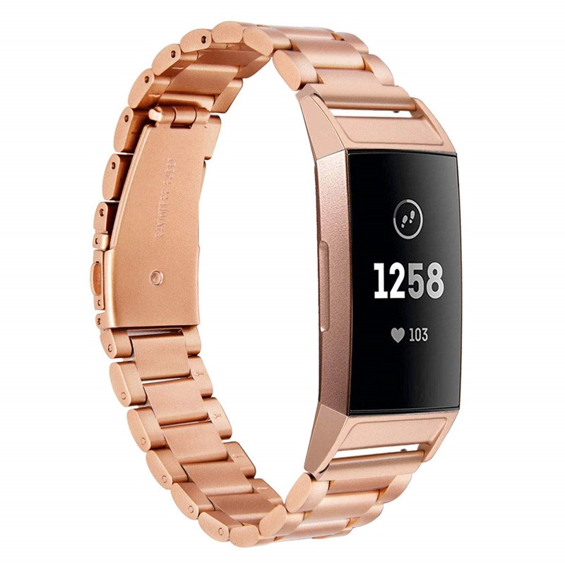 CBFC02 Correa de acero inoxidable de 3 enlaces para Fitbit Charge 3