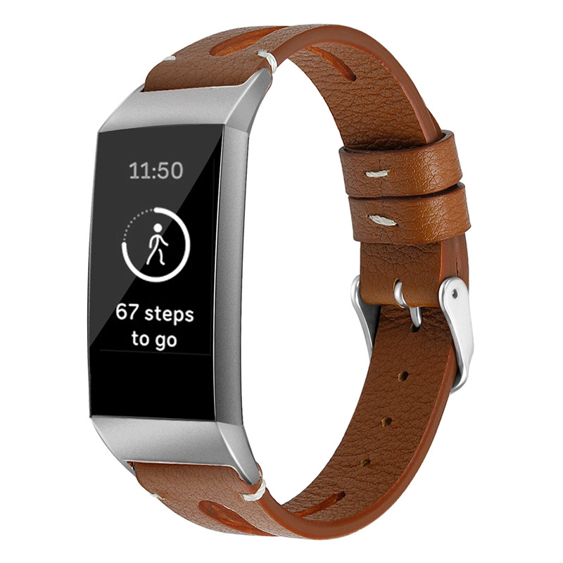 CBFC09 Correa de reloj de cuero con estilo vintage para Fitbit Charge 3