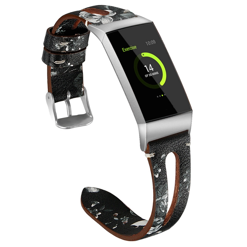 CBFC09 Correa de reloj de cuero con estilo vintage para Fitbit Charge 3