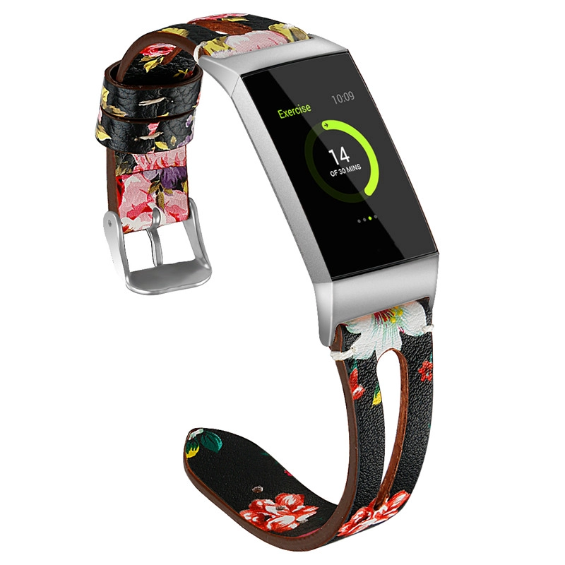 CBFC09 Correa de reloj de cuero con estilo vintage para Fitbit Charge 3