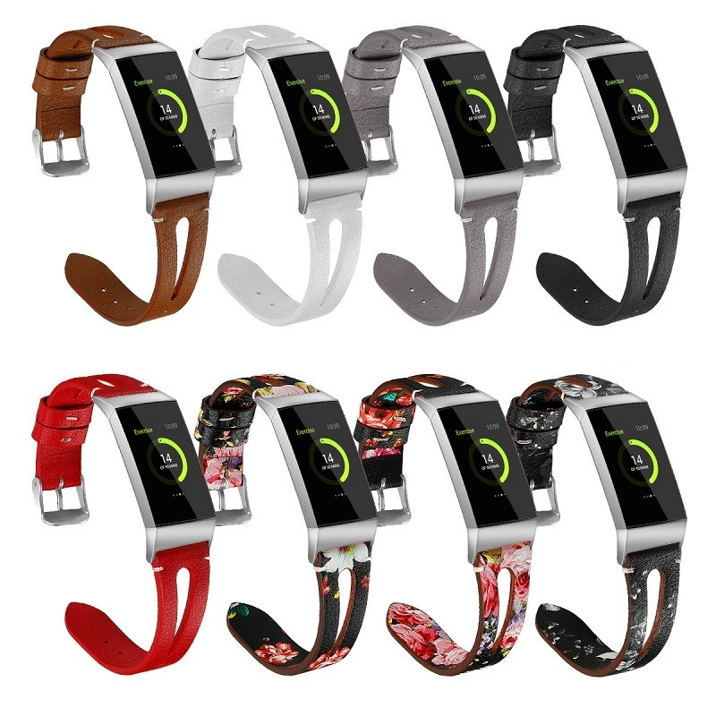 CBFC09 Correa de reloj de cuero con estilo vintage para Fitbit Charge 3