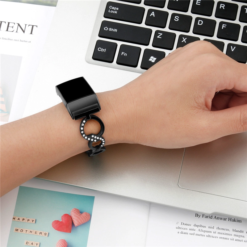 Fitbit充満3のためのCBFC108キラキラのラインストーンのステンレス鋼バンド