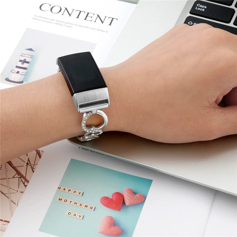 Fitbit充満3のためのCBFC108キラキラのラインストーンのステンレス鋼バンド