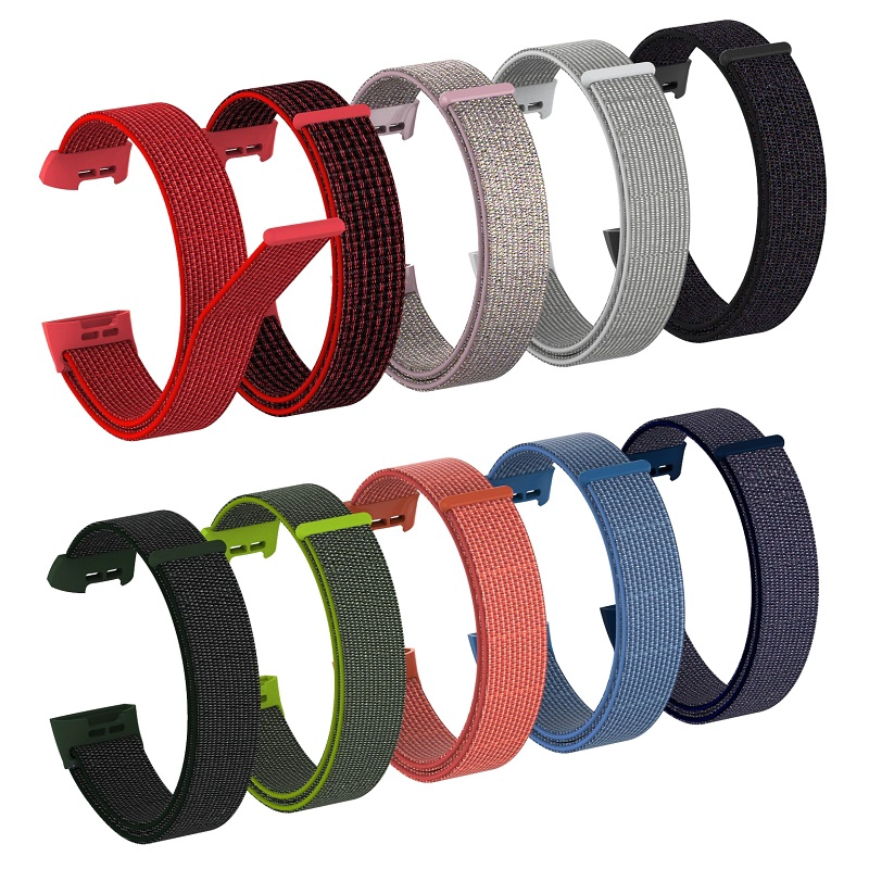 Fitbit Şarj 3 için CBFC114 Ayarlanabilir Dokuma Naylon Saat Kayışı
