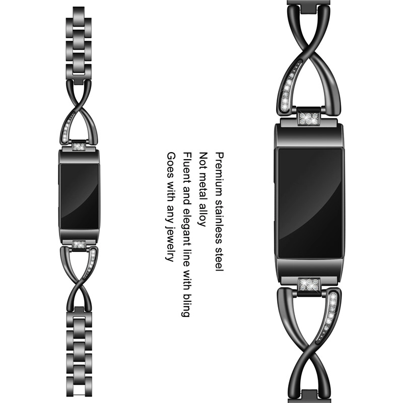 CBFC12 Trendybay Fashion Jewelry X-Link Correa de muñeca de metal de acero inoxidable para Fitbit Charge 3