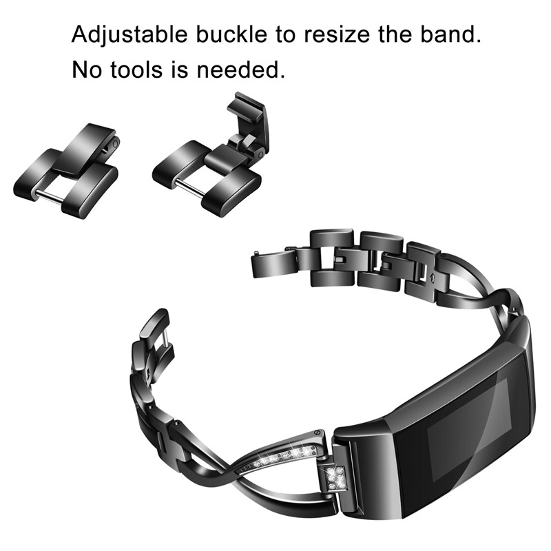 CBFC12 Trendybay Fashion Jewelry X-Link Correa de muñeca de metal de acero inoxidable para Fitbit Charge 3