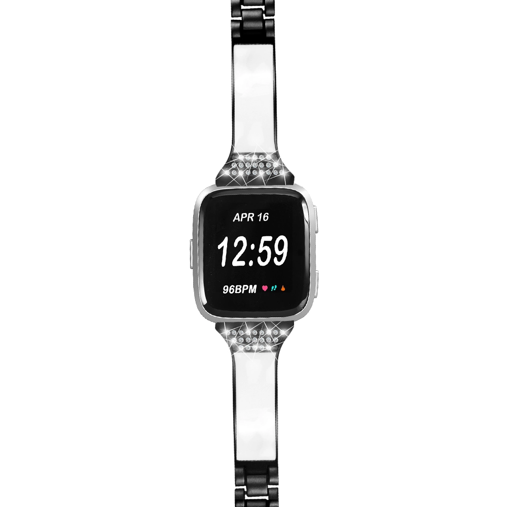 CBFC201 Fitbit Versa için Bling Rhinestone Alaşım Saat Kayışı