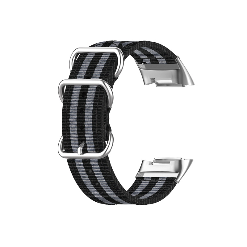 CBFC5-07 Banda de nylon de nylon de rayas de alta calidad de alta calidad Correa de reloj de lona para cargar con fitbit 5 pulsera