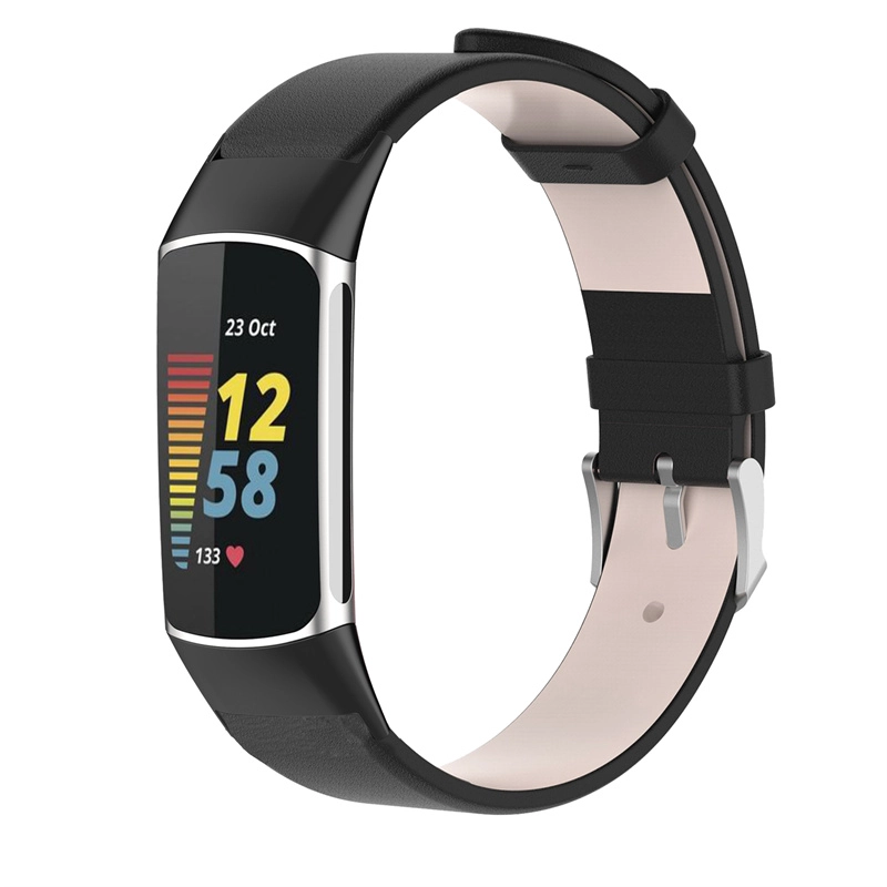CBFC5-08 Kadın Erkek Yedek Watchband PU Deri Saat Kayışı Fitbit Charge 5 Band için