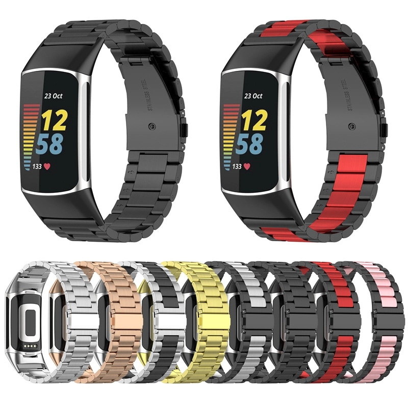 CBFC5-09 Gorąca sprzedaż Link Bransoletka Solid Metal Zegarek Ze Stali Nierdzewnej Dla Fitbit Charge 5 Paski Opaski