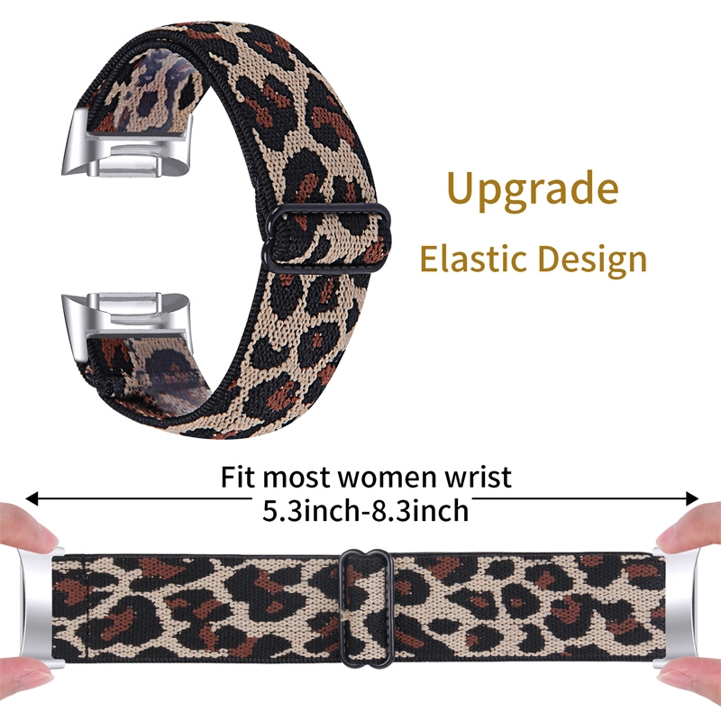 CBFC5-11 Adjustable Stretchy Braided Solo Loop Nylon Watch Strap For Fitbit Charge 5