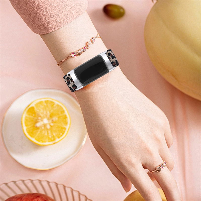 CBFC5-11 Adjustable Stretchy Braided Solo Loop Nylon Watch Strap For Fitbit Charge 5