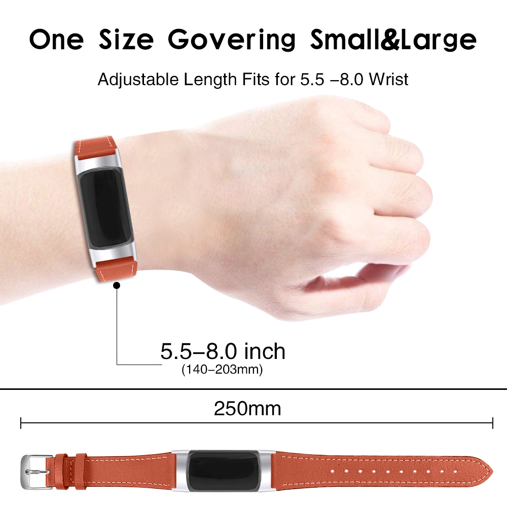 CBFC5-14 Bande de montre en cuir véritable pour la charge Fitbit 5
