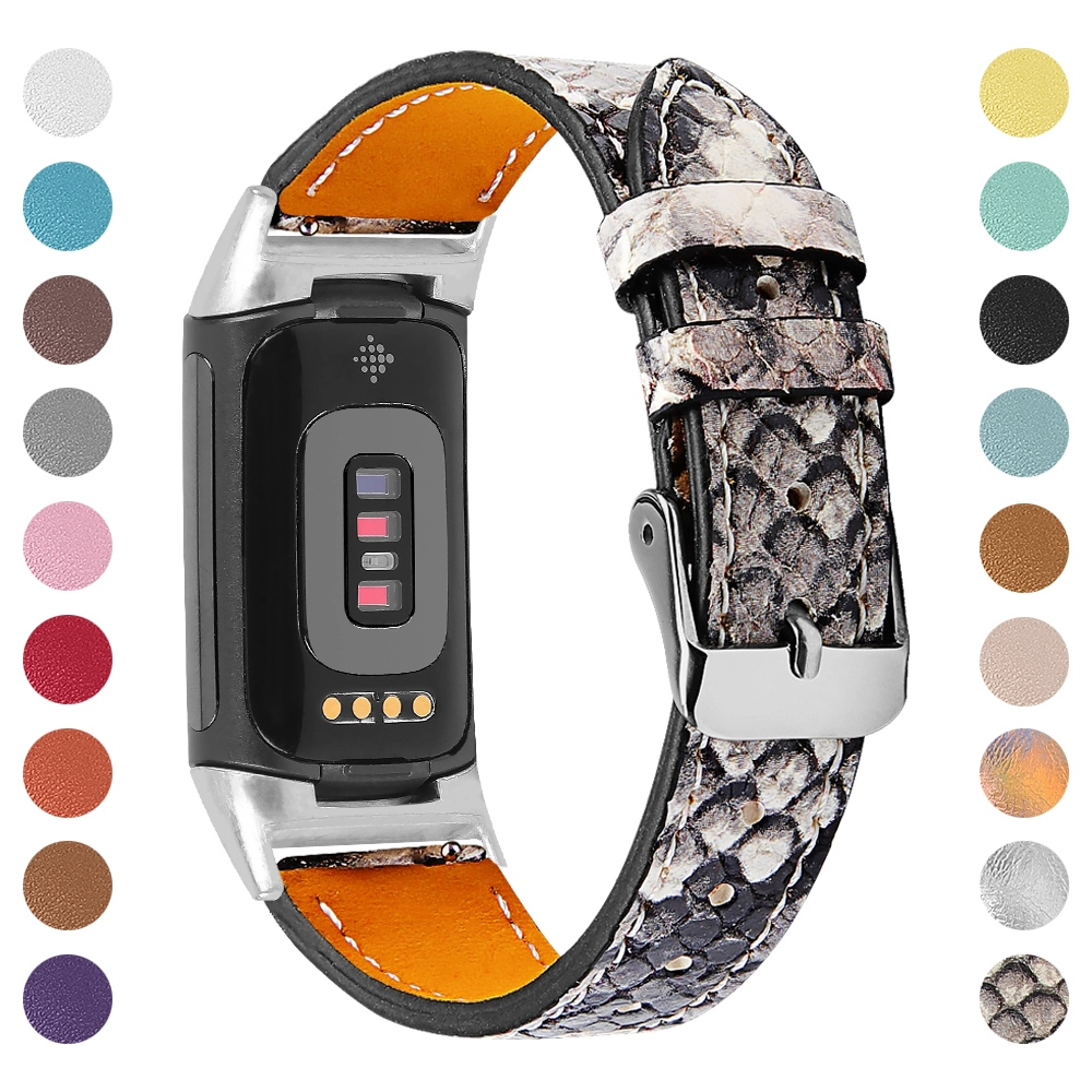CBFC5-14 Bande de montre en cuir véritable pour la charge Fitbit 5