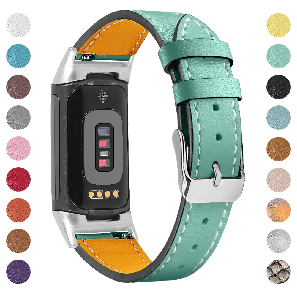 CBFC5-14 Bande de montre en cuir véritable pour la charge Fitbit 5