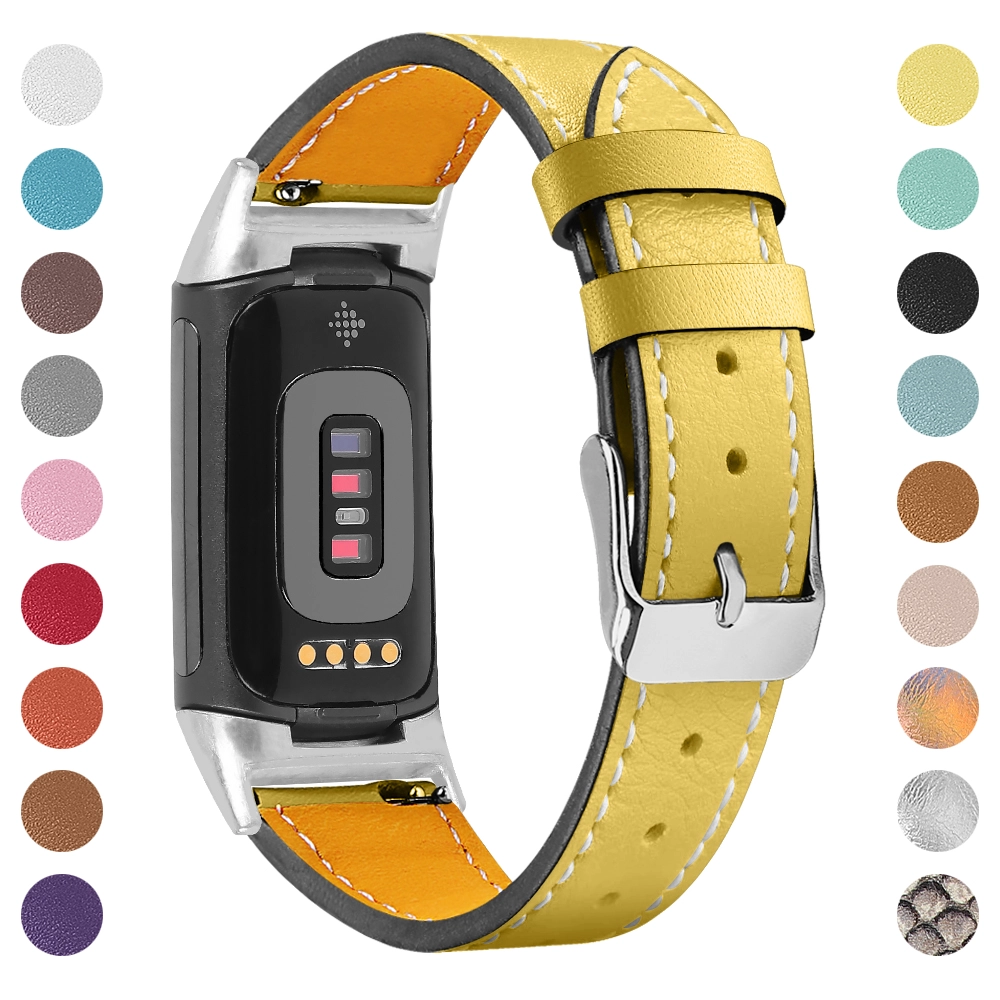 CBFC5-14 Bande de montre en cuir véritable pour la charge Fitbit 5