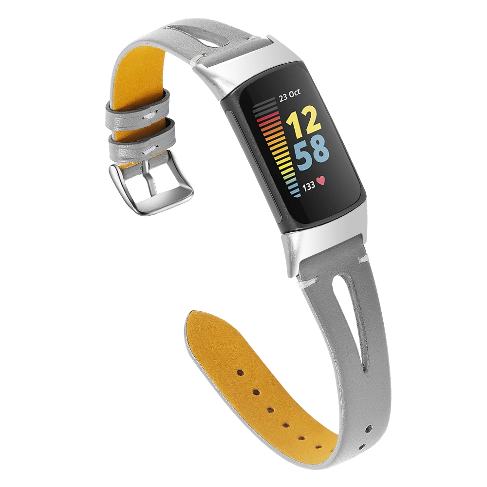 CBFC5-15 Цветочные печатные кожаные часы для кожаных часов для Fitbit Charge 5