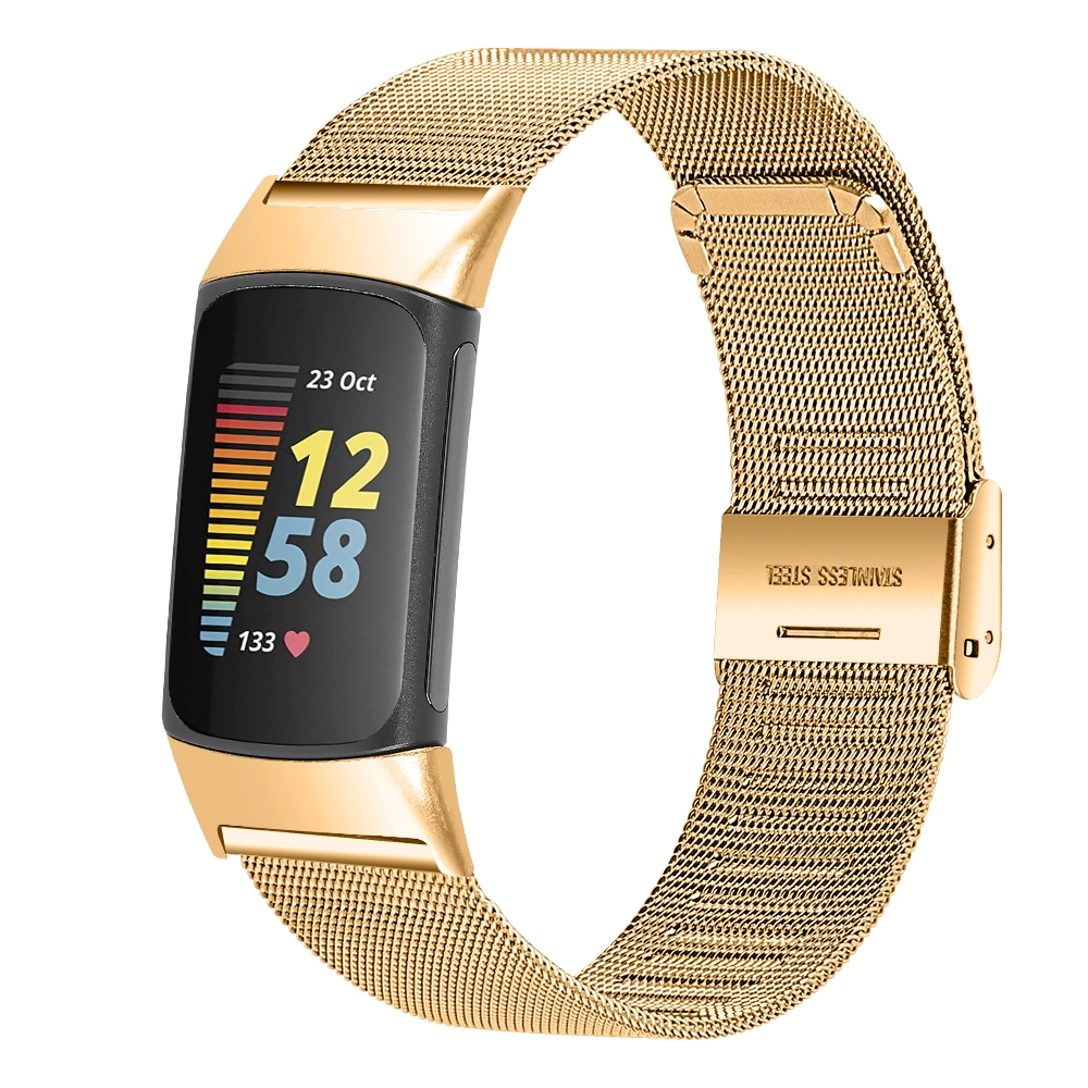 CBFC5-17 Mesh Milanese roestvrijstalen horlogeband voor Fitbit Charge 5