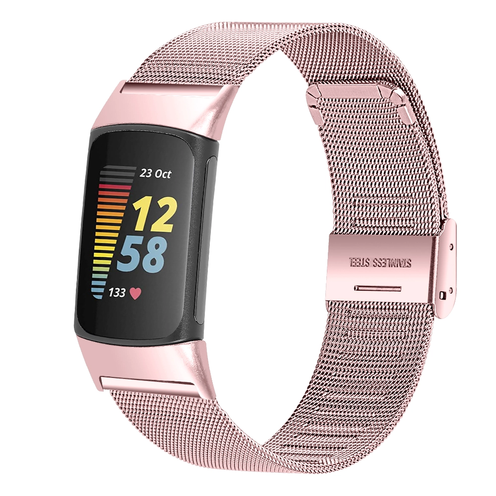 CBFC5-17 Mesh Milanese roestvrijstalen horlogeband voor Fitbit Charge 5