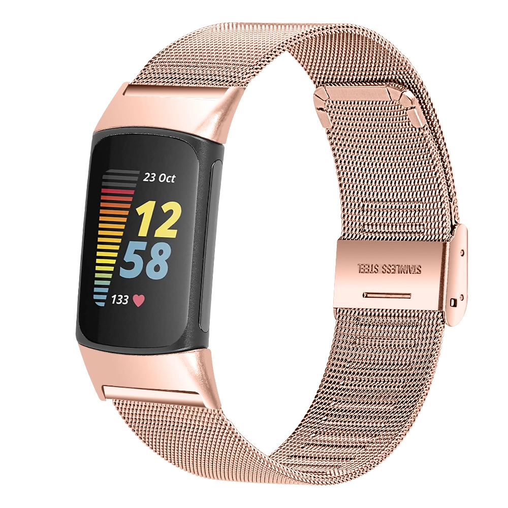CBFC5-17 Mesh Milanese roestvrijstalen horlogeband voor Fitbit Charge 5