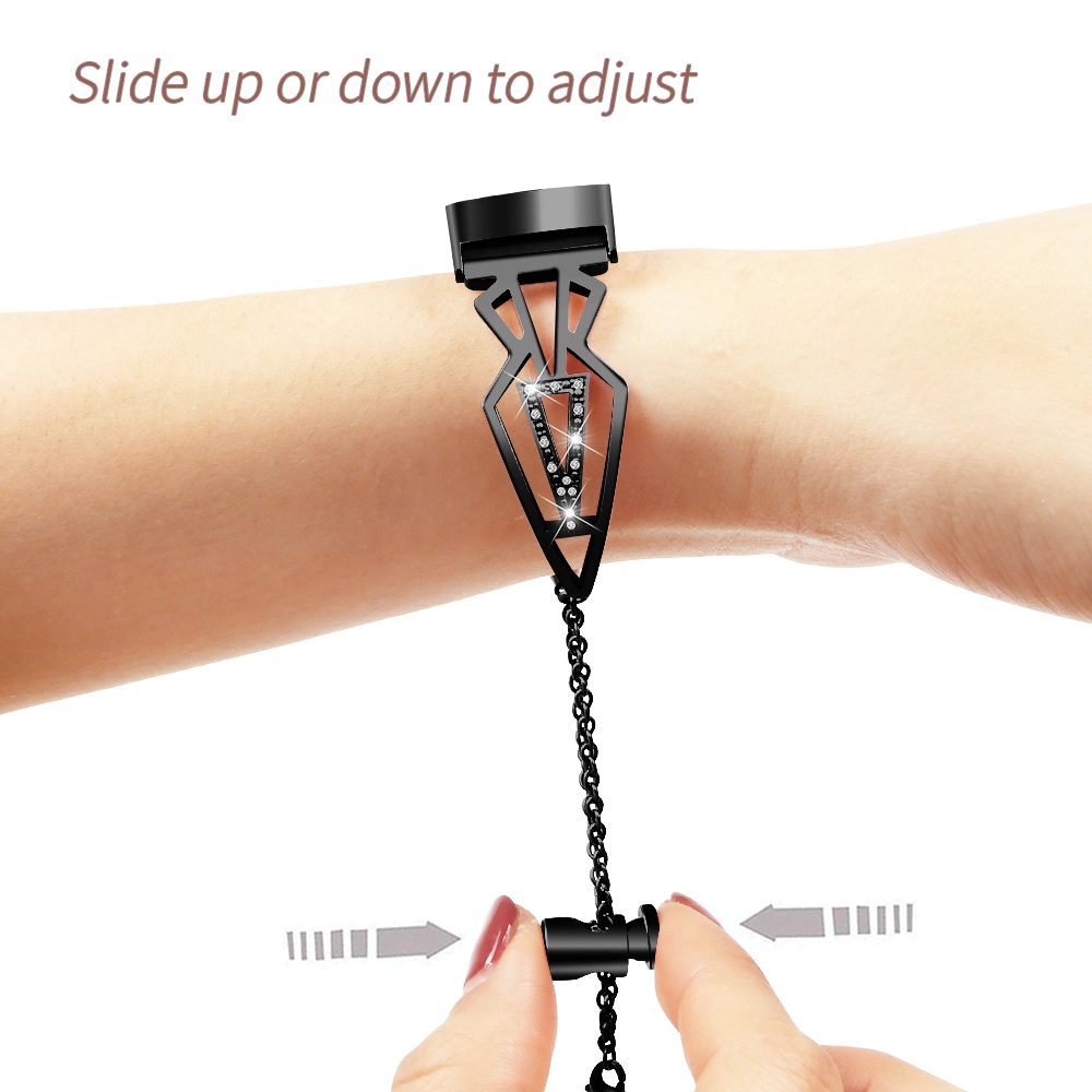 CBFC5-19 BLL Bling Strass in acciaio inox cinturino in acciaio inox per la carica fitbit 5 con nappa pendente