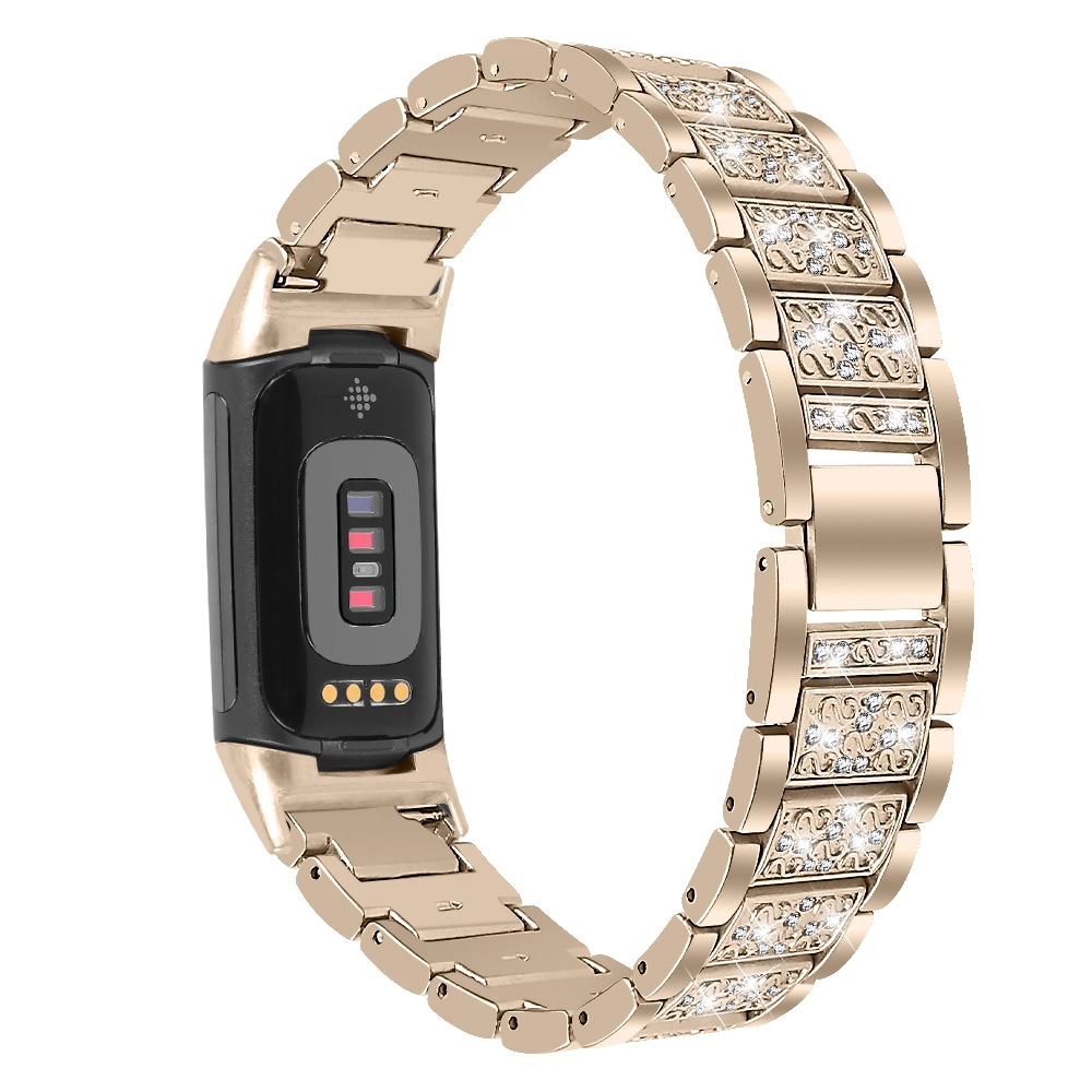 CBFC5-26 Vintage Metal Zinc Alloy Watch Band For Fitbit Charge 5 Smartwatch