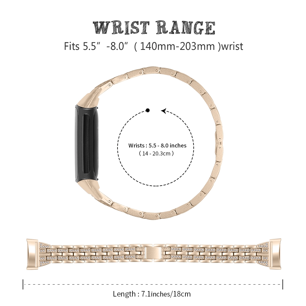 CBFC5-27 Banda di orologio in lega di zinco in metallo di lusso per fitbit 5