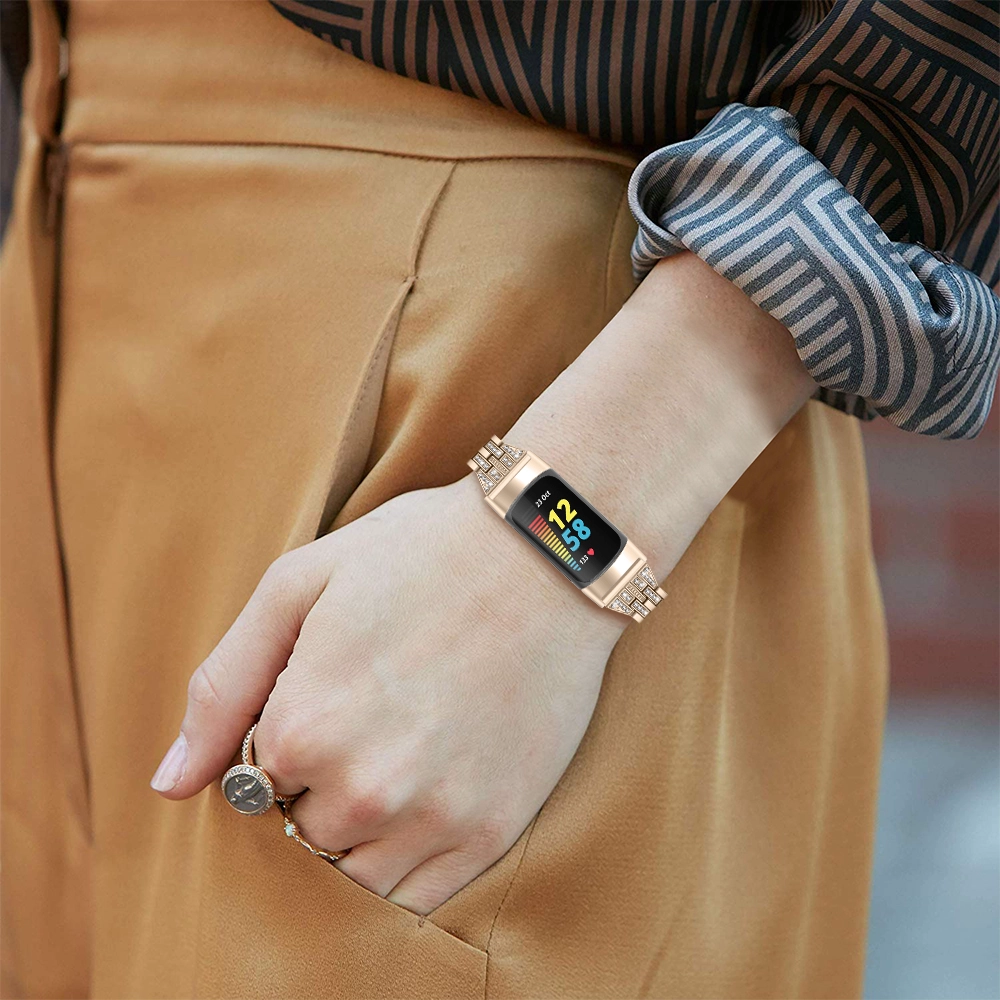CBFC5-27 Banda di orologio in lega di zinco in metallo di lusso per fitbit 5