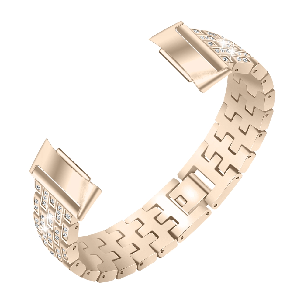 CBFC5-29 Shiny Diamond Metal Bands For Fitbit Charge 5 Smart Watch