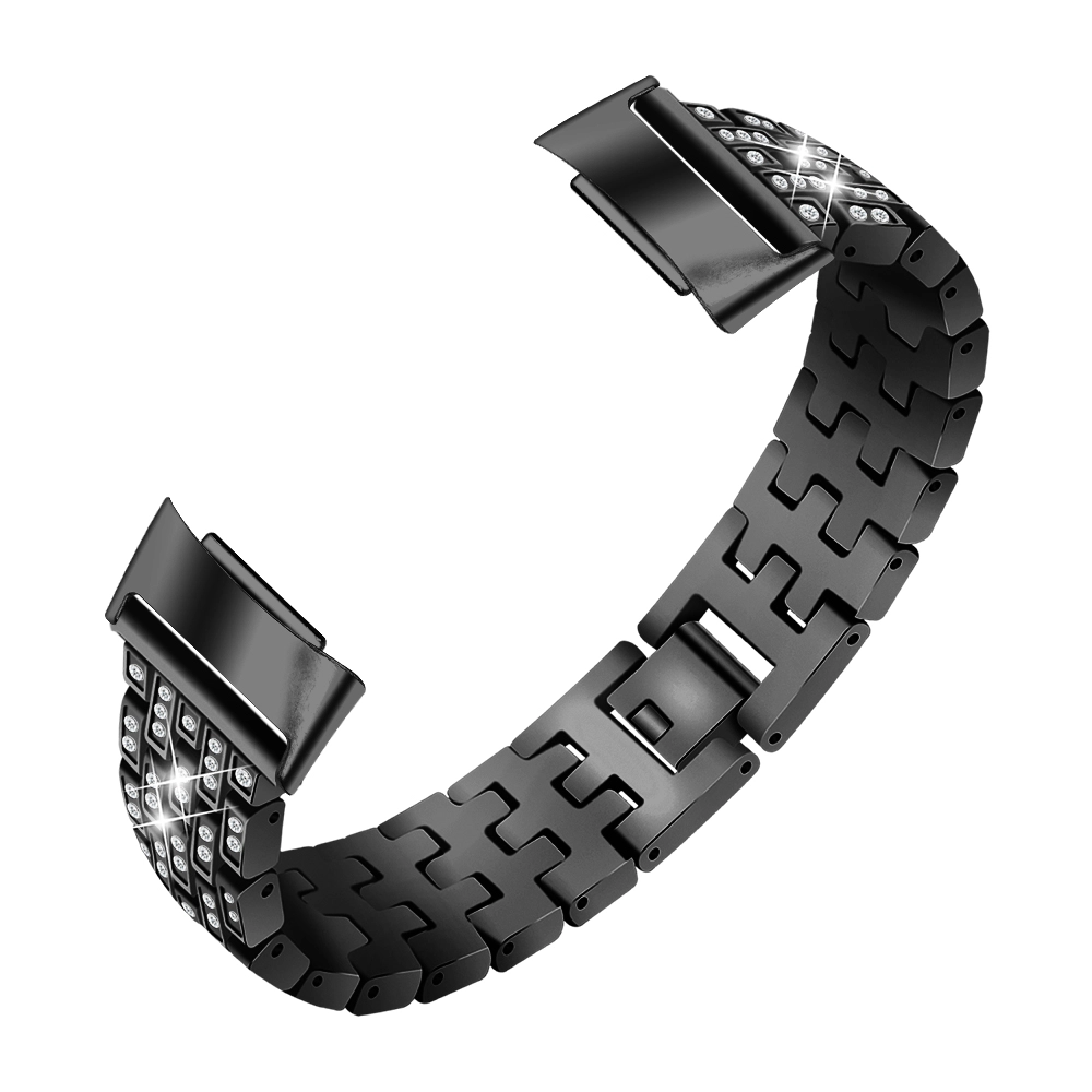 CBFC5-29 Shiny Diamond Metal Bands For Fitbit Charge 5 Smart Watch