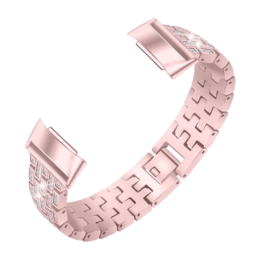 CBFC5-29 Shiny Diamond Metal Bands For Fitbit Charge 5 Smart Watch